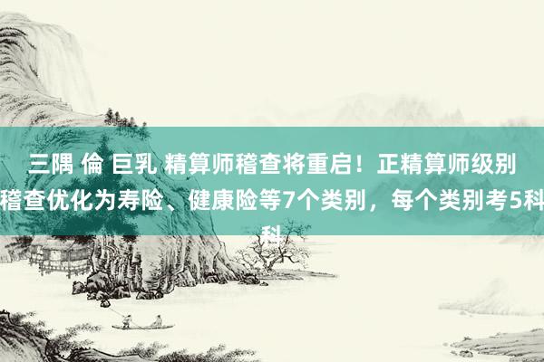 三隅 倫 巨乳 精算师稽查将重启！正精算师级别稽查优化为寿险、健康险等7个类别，每个类别考5科
