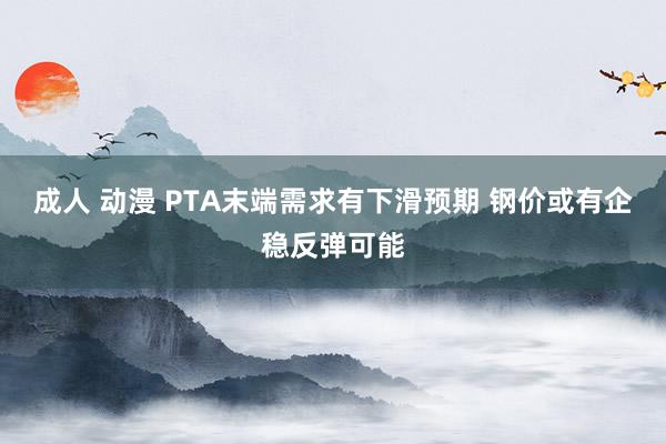 成人 动漫 PTA末端需求有下滑预期 钢价或有企稳反弹可能
