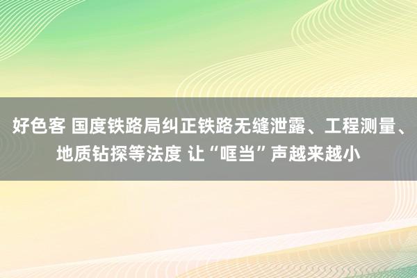 好色客 国度铁路局纠正铁路无缝泄露、工程测量、地质钻探等法度 让“哐当”声越来越小