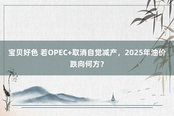 宝贝好色 若OPEC+取消自觉减产，2025年油价跌向何方？