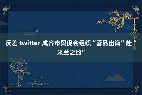 反差 twitter 成齐市贸促会组织“蓉品出海”赴“米兰之约”